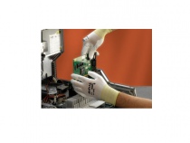 Перчатки ХАЙФЛЕКС нейлоновая основа ПУ покрытие, белые. Уменьшенная фотография.