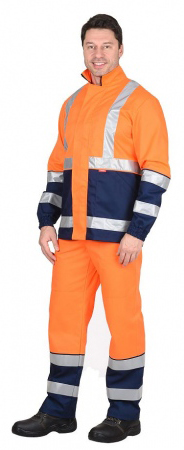 Костюм "ТЕРМИНАЛ-3" : куртка, п/к оранжевый с темно-синим. Уменьшенная фотография.