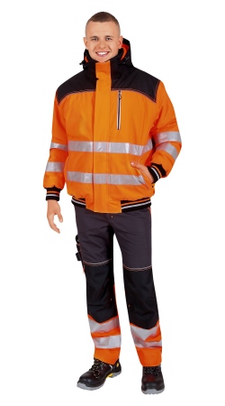 Куртка CERVA НОКСФИЛД ХАЙ-ВИЗ оранжевая флуор с черным. Уменьшенная фотография.