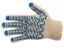 Перчатки трикотажные ПВХ Волна класс 7, 4-х нитка. Уменьшенная фотография.