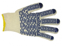 Перчатки трикотажные ПВХ Волна класс 7, 5-ти нитка. Уменьшенная фотография.