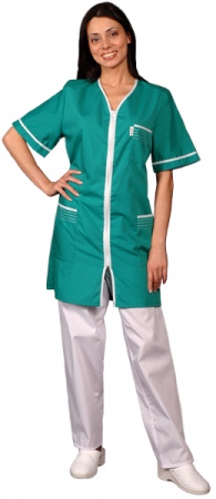 Халат медицинский женский с коротким рукавом. Уменьшенная фотография.