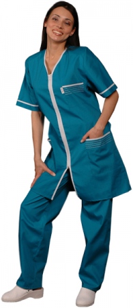 Халат медицинский женский с коротким рукавом. Уменьшенная фотография.