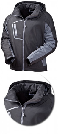 Куртка Acode модель 1444 черная с капюшоном. Уменьшенная фотография.