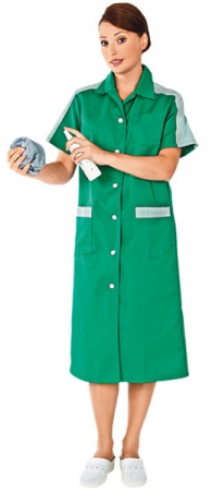 Халат рабочий женский ВИКТОРИЯ цвет зеленый. Уменьшенная фотография.