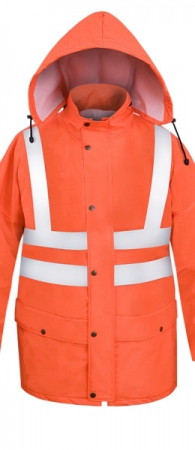 Легкая непромокаемая куртка PROS-085 сигнальная. Уменьшенная фотография.