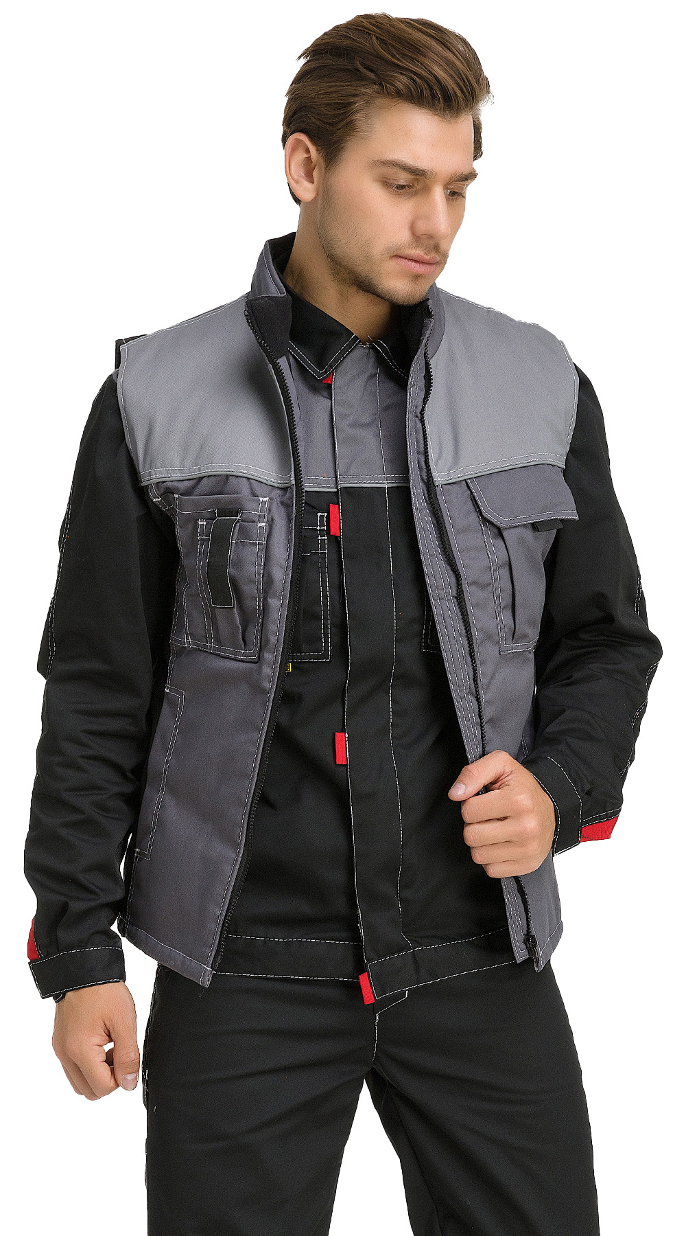 Костюм "город" утепленный с соп. (кур 582) куртка "город" утепленная (т. Сер. Сер. Полукомбинезон pentalab.