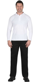 Рубашка-поло длин. рукава белая