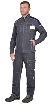 Куртка ДЖЕТ корот т.серая с синим