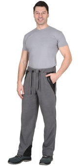 Брюки флисовые "Актив" серые с черным