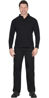 Рубашка-поло длинные рукава чёрная