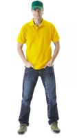 Рубашка-поло короткие рукава желтая, пл. 205 г/кв.м.
